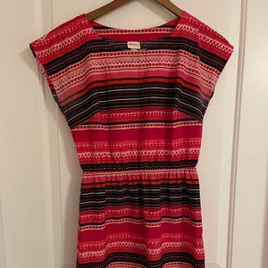 Pink and Blue Patterned Dress